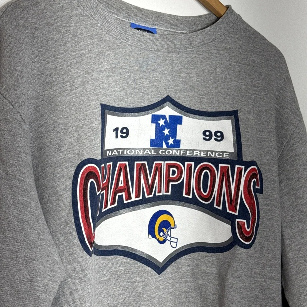 EUC Vintage 90's St. Louis‎ Rams Conference Champions Crewneck Sweatshirt